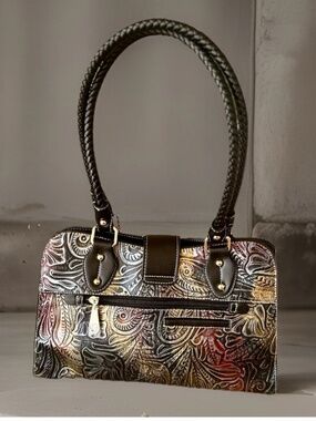 Madi Claire Embossed Iridescent Leather Shoulder bag, NWT